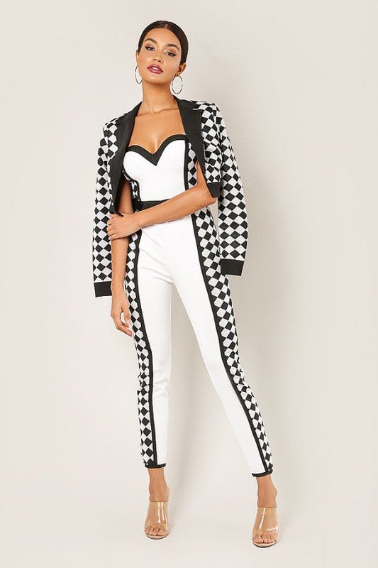 Cropped Checkered Jacket - IFUL BOUTIQUE