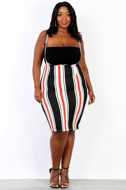 Suspended Striped Skirt - IFUL BOUTIQUE